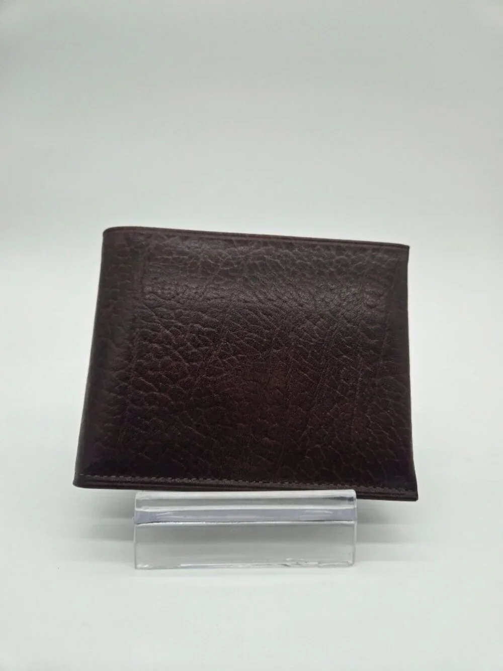 Vintage Amity Brown Pebbled Cowhide Leather Bifold Wallet NOS